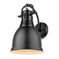 Supershine Duncan 1 Light Wall Sconce with Matte Black Shade, Black SU2582867